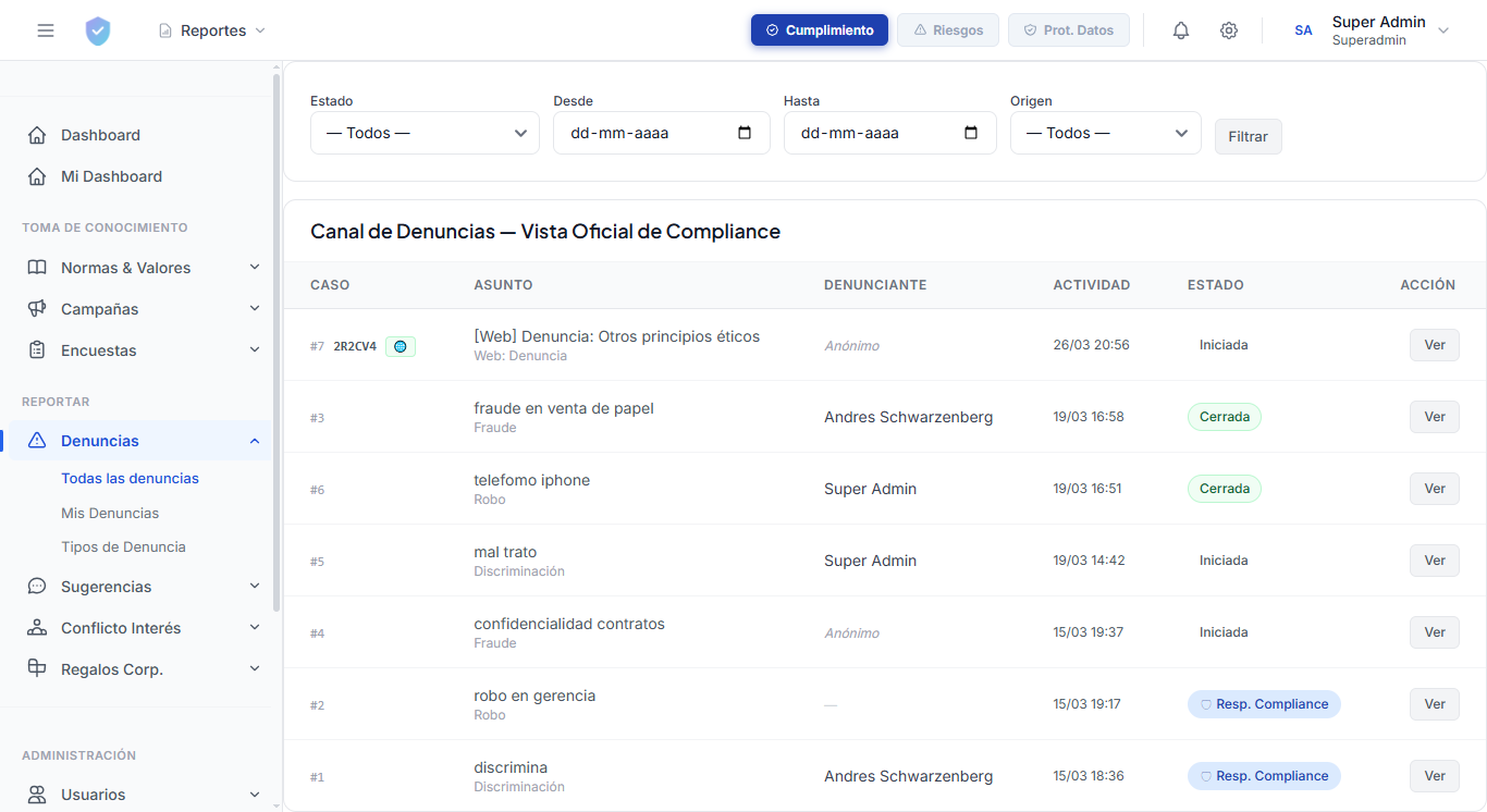 Canal de Denuncias C-ONLINE
